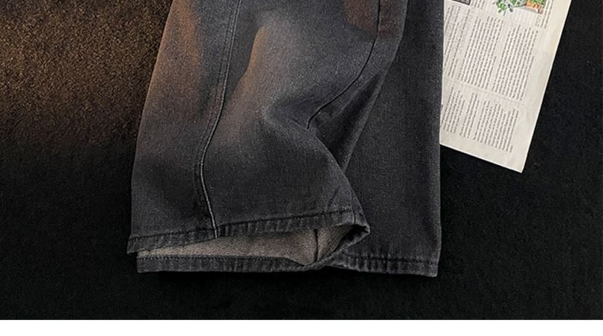 Mimiyox - Mid Rise Washed Denim Shorts