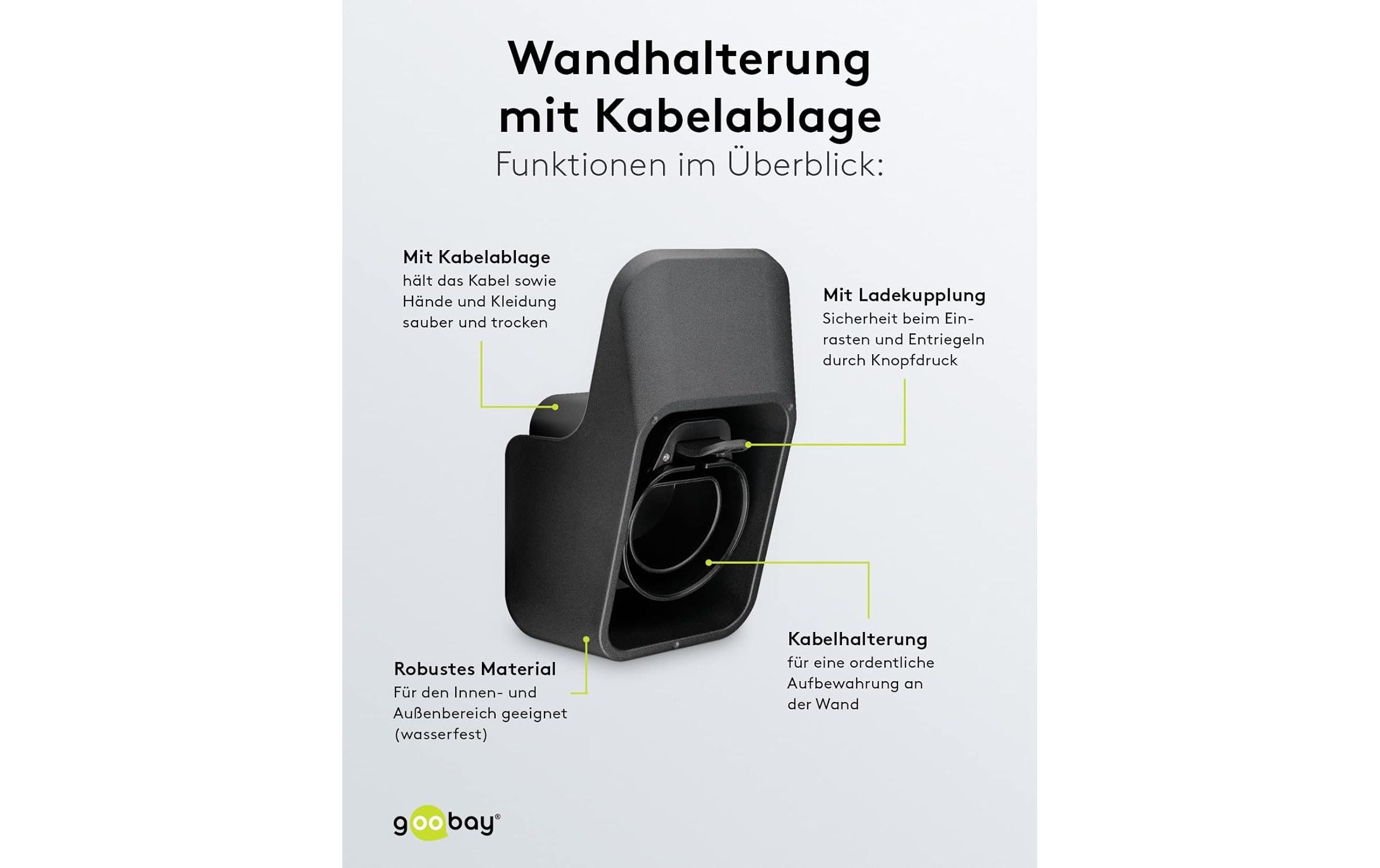 Wandhalterung mit Kabelablage für Ladekabel Typ-2Kabel-Wandhalterung für Typ-2 Elektrofahrzeug-Ladekabel