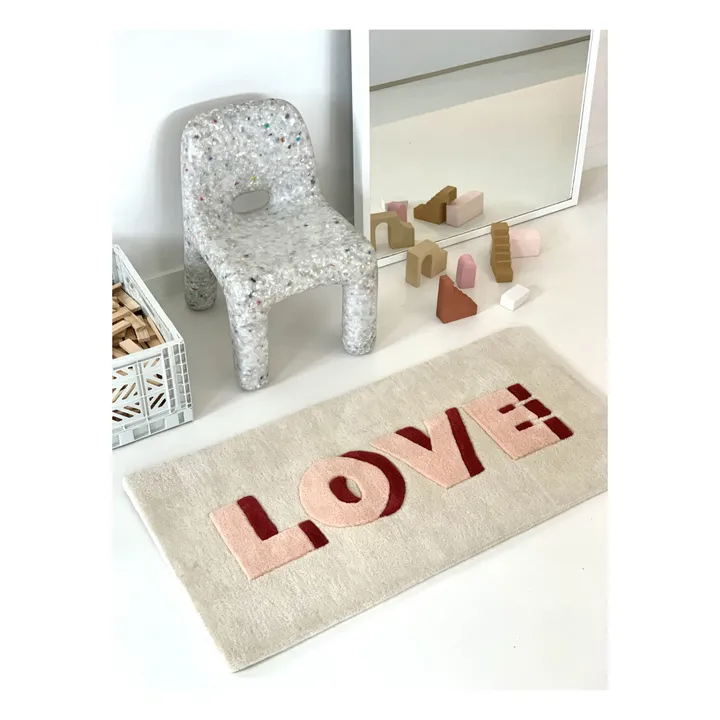 Maison Deux Tapis Love en laine | Rose