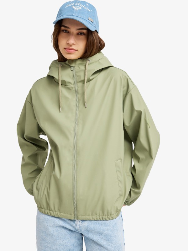 Wait For Me Light Veste imperméable à capuche Vert Femme