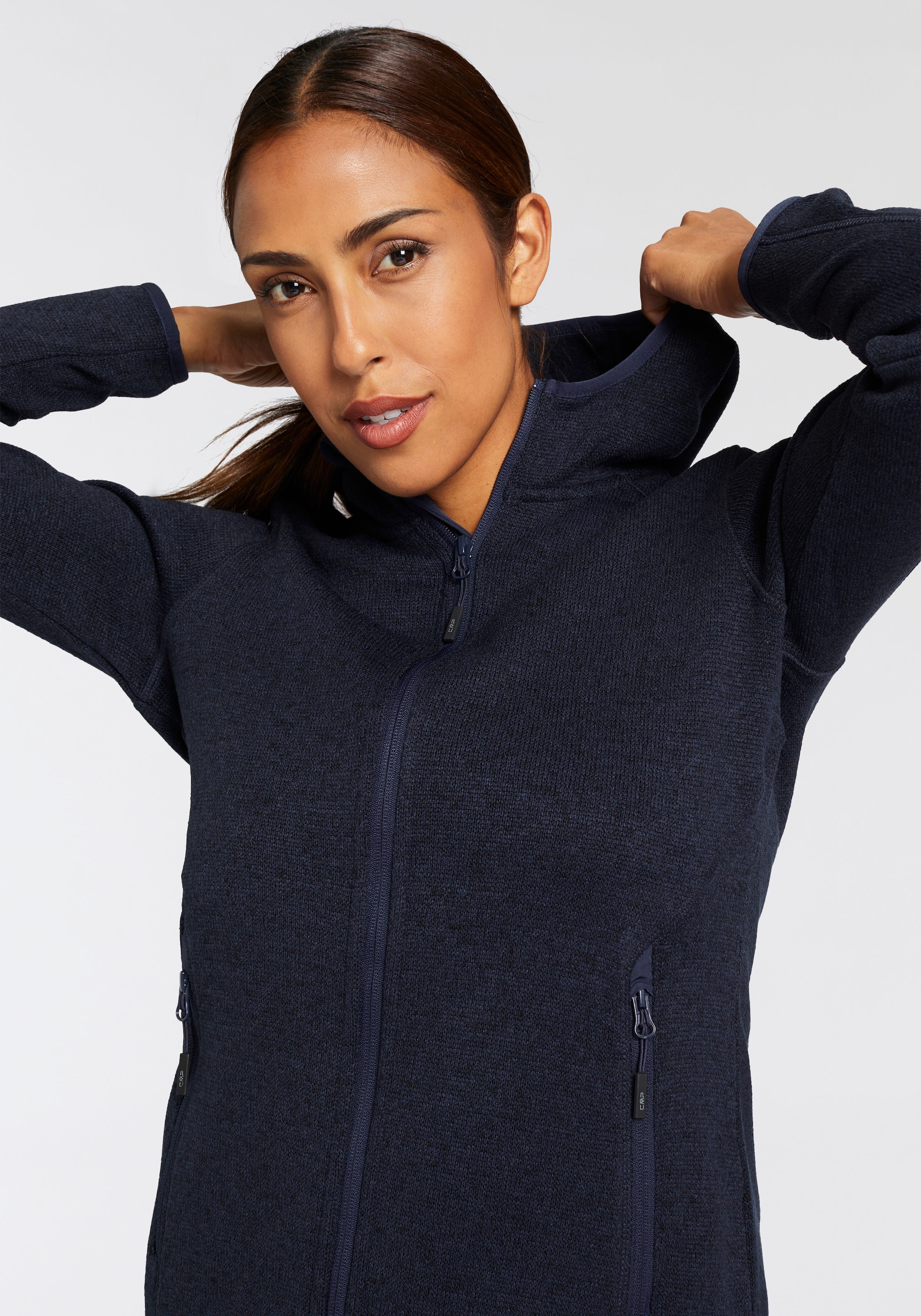 CMP Strickfleecejacke »KNITTED MELANGE HOODY WOMAN HOODY« 1 Stk. tlg. mit Kapuze Wärmend und atmungsaktiv