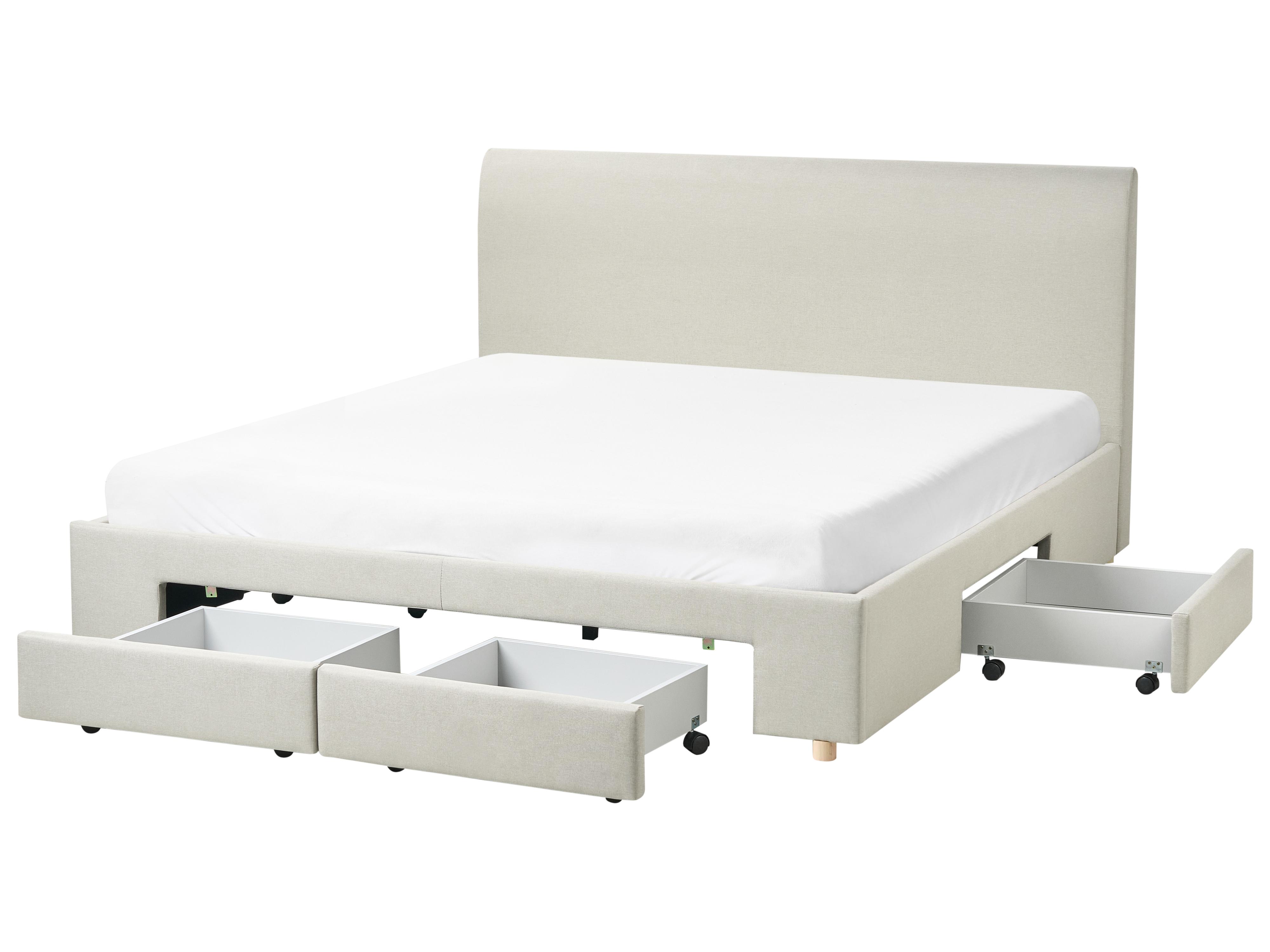 Bed met opbergladen Stof SOUTRIN 180 x 200 cm Beige