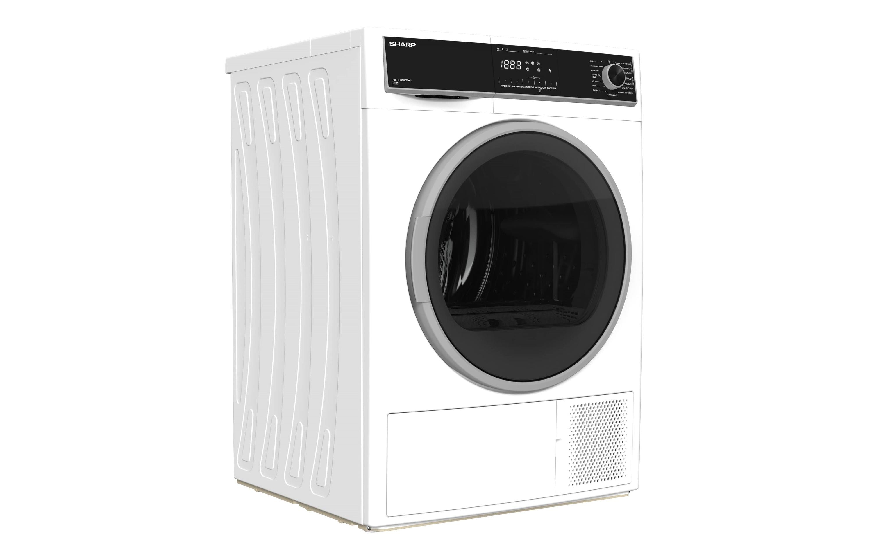Wäschetrockner KD-HHH8S8GW3-DE Rechts<br>Trockner mit automatischer Knitterschutzfunktion und LED-Innenbeleuchtung