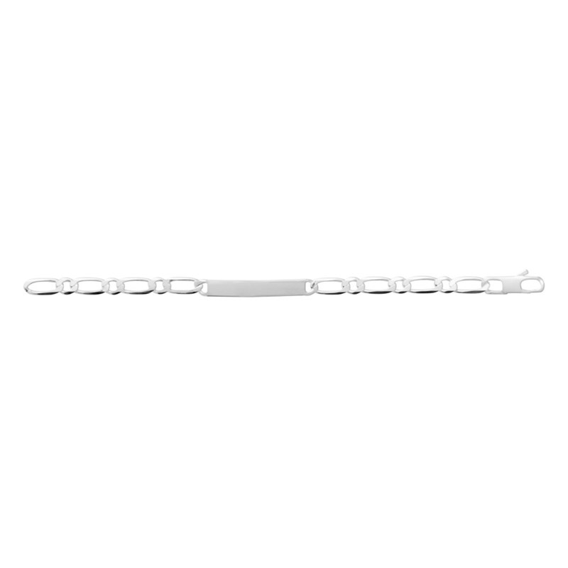 Gourmette Homme - Argent 925 - Cheval alternée 1+1 - Largeur : 6 mm - Longueur : 18 cm