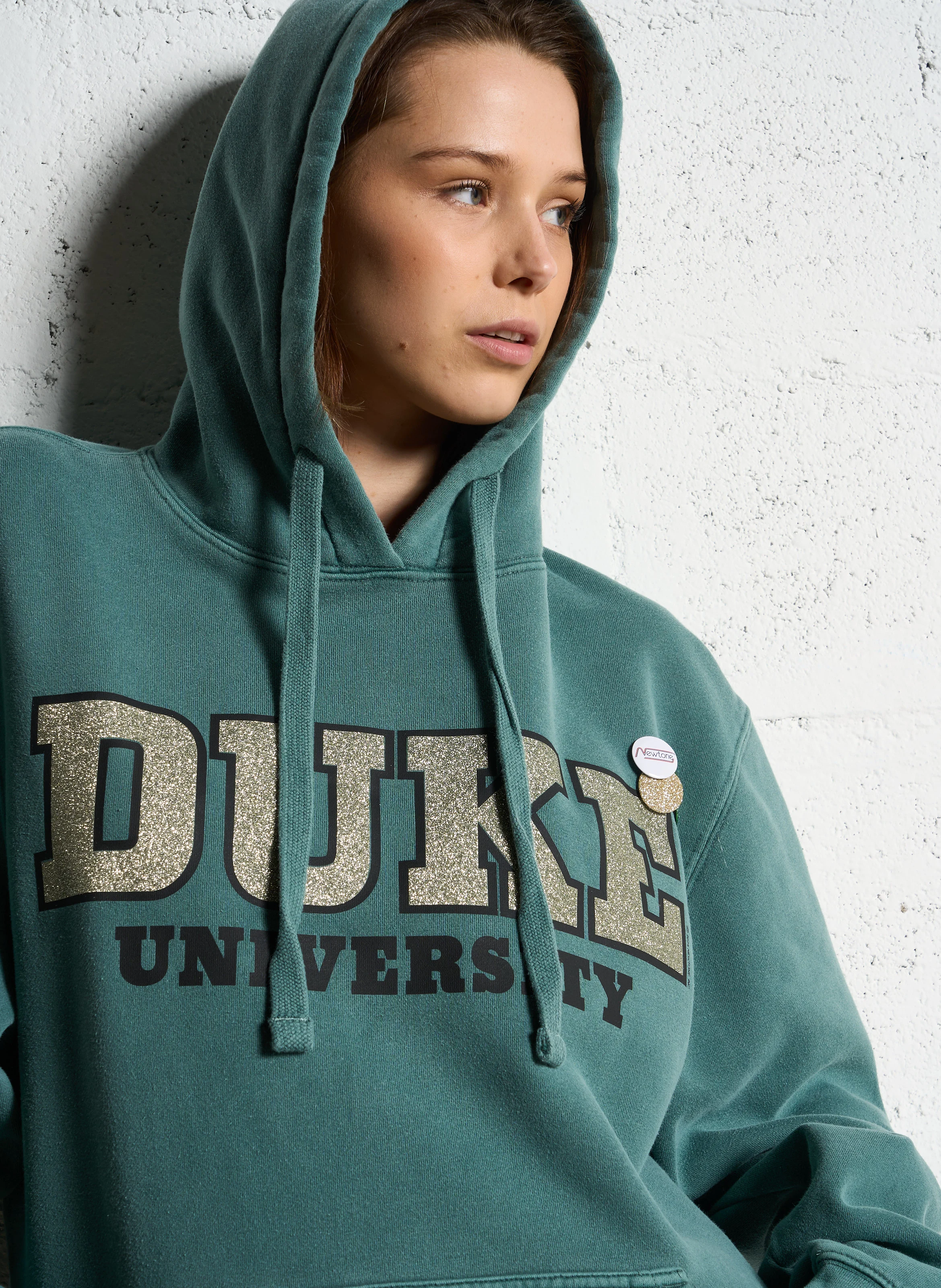 JAGGER UNIVERSITY - Sweat ample à capuche sérigraphié en coton mélangé | Vert