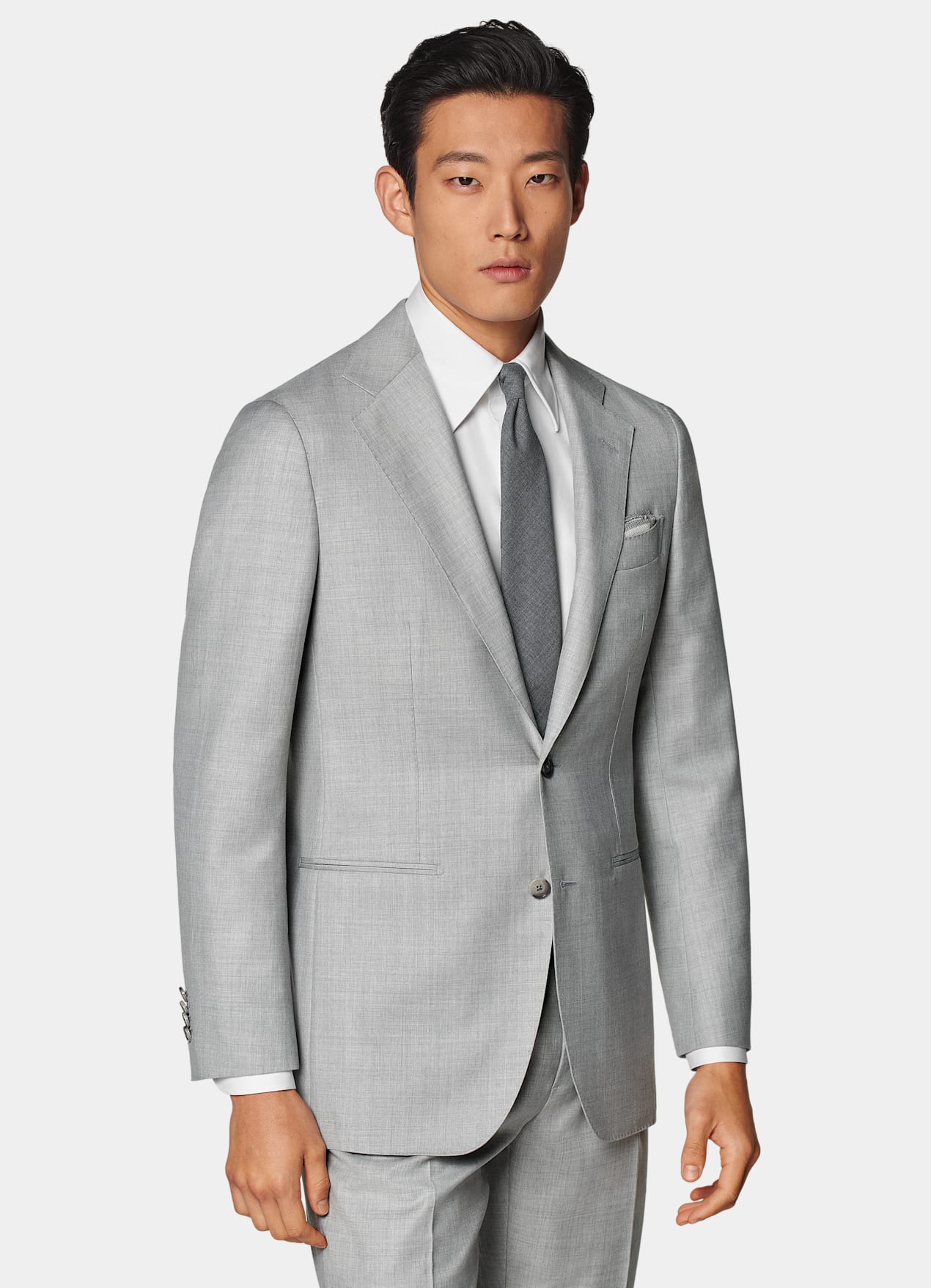 Costume Havana coupe Tailored gris clair