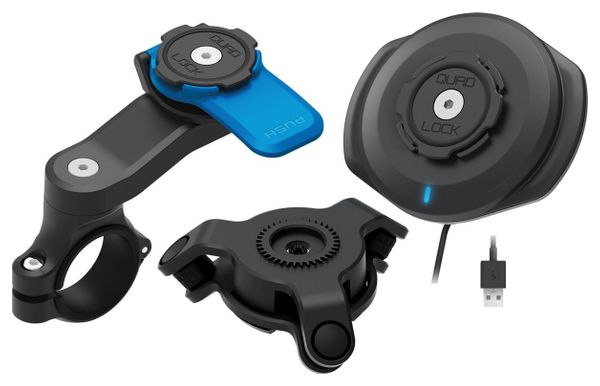 Pack Support Guidon (moto)   Amortisseur de Vibration   Chargeur sans fil USB Quad Lock