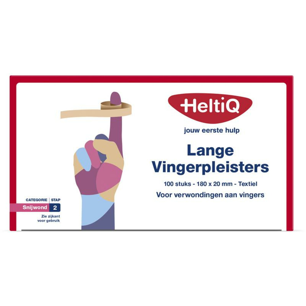 3x HeltiQ Lange Vingerpleisters Textiel 180 x 20 mm100 stuks