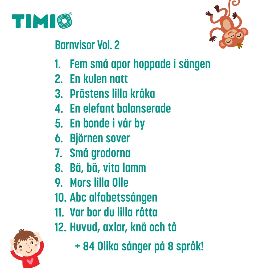 Timio - Disc sæt 2 - Tal, børnesange, havdyr, former og frugter