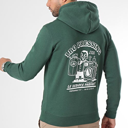 Sweat Capuche Drop Collection Pressing Vert Blanc
