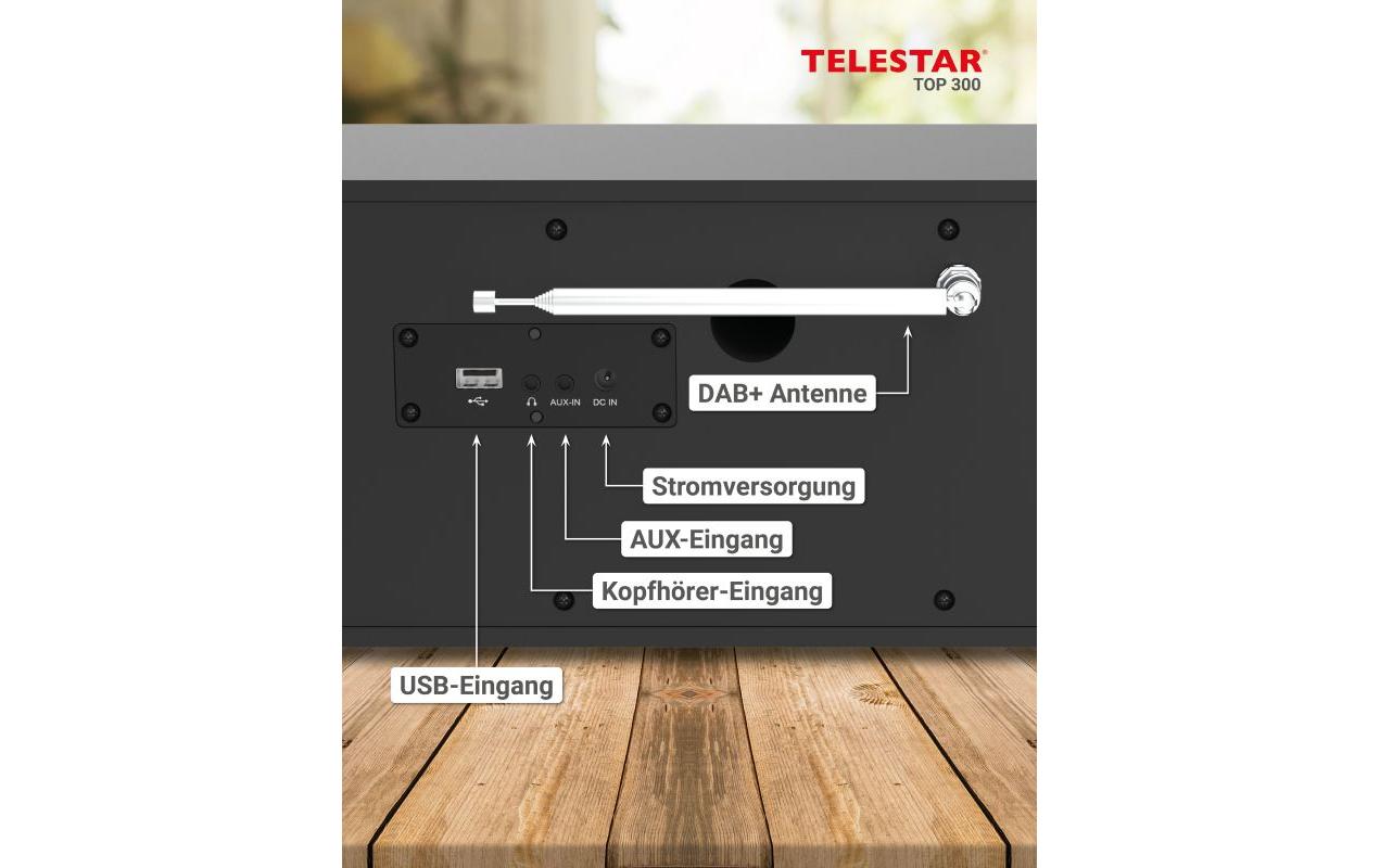 Internet Radio TOP 300 Schwarz<br>Stereo-Radio mit CD-Player, DAB+/FM und Internetradio