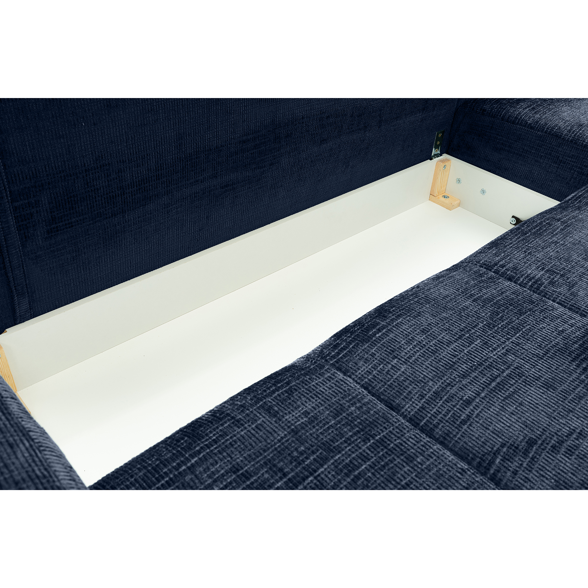 Ecksofa - deepblue - Liegefunktion - Staukasten - Longchair rechts