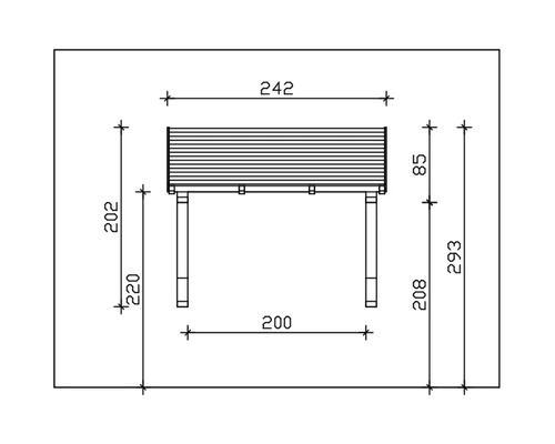 SKAN HOLZ Luifel Paderborn 1 naturel 242x156 cm