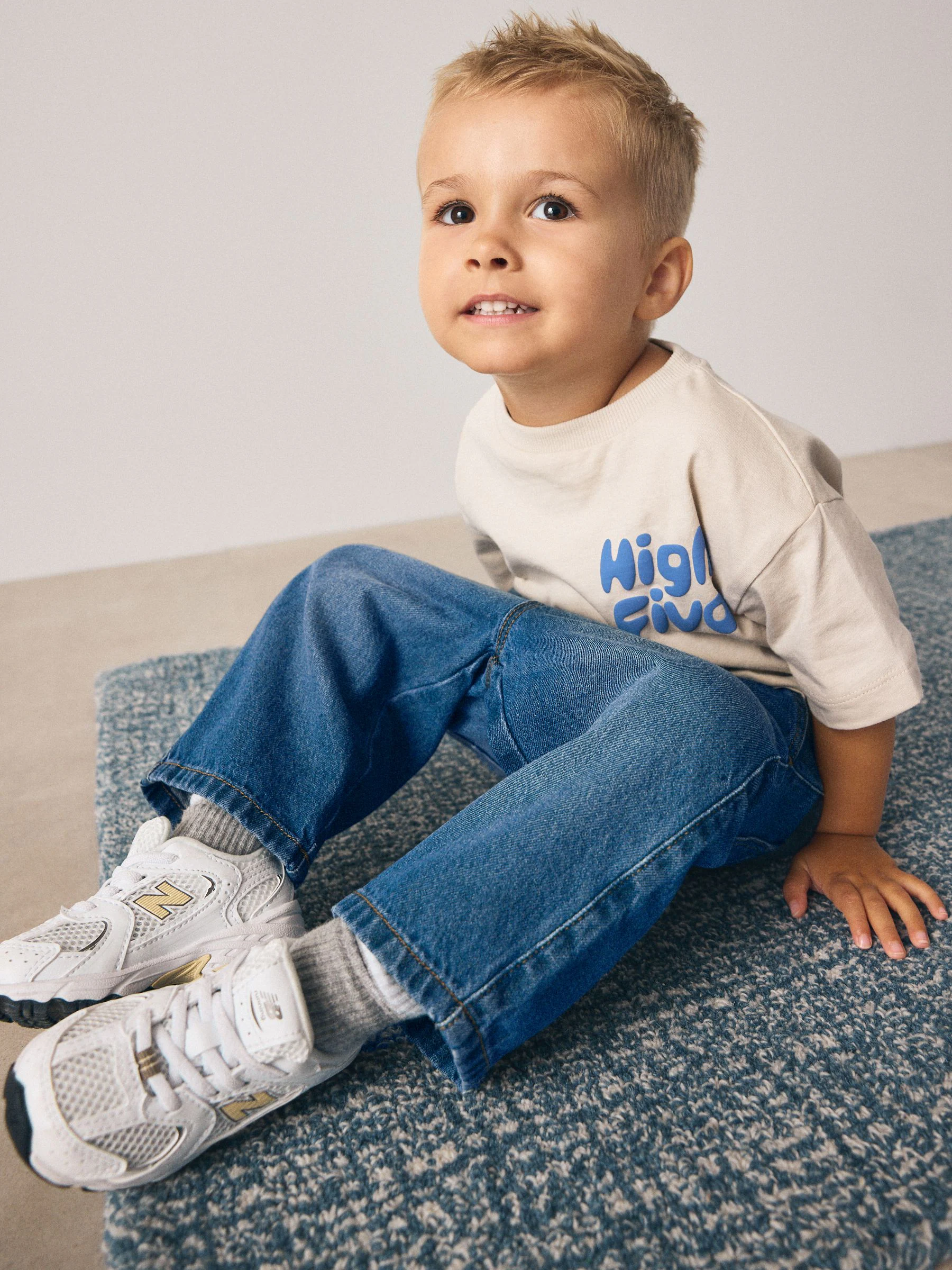 Donkerblauw denim - Jeans met wijde pijpen (3 mnd-7 jr)
