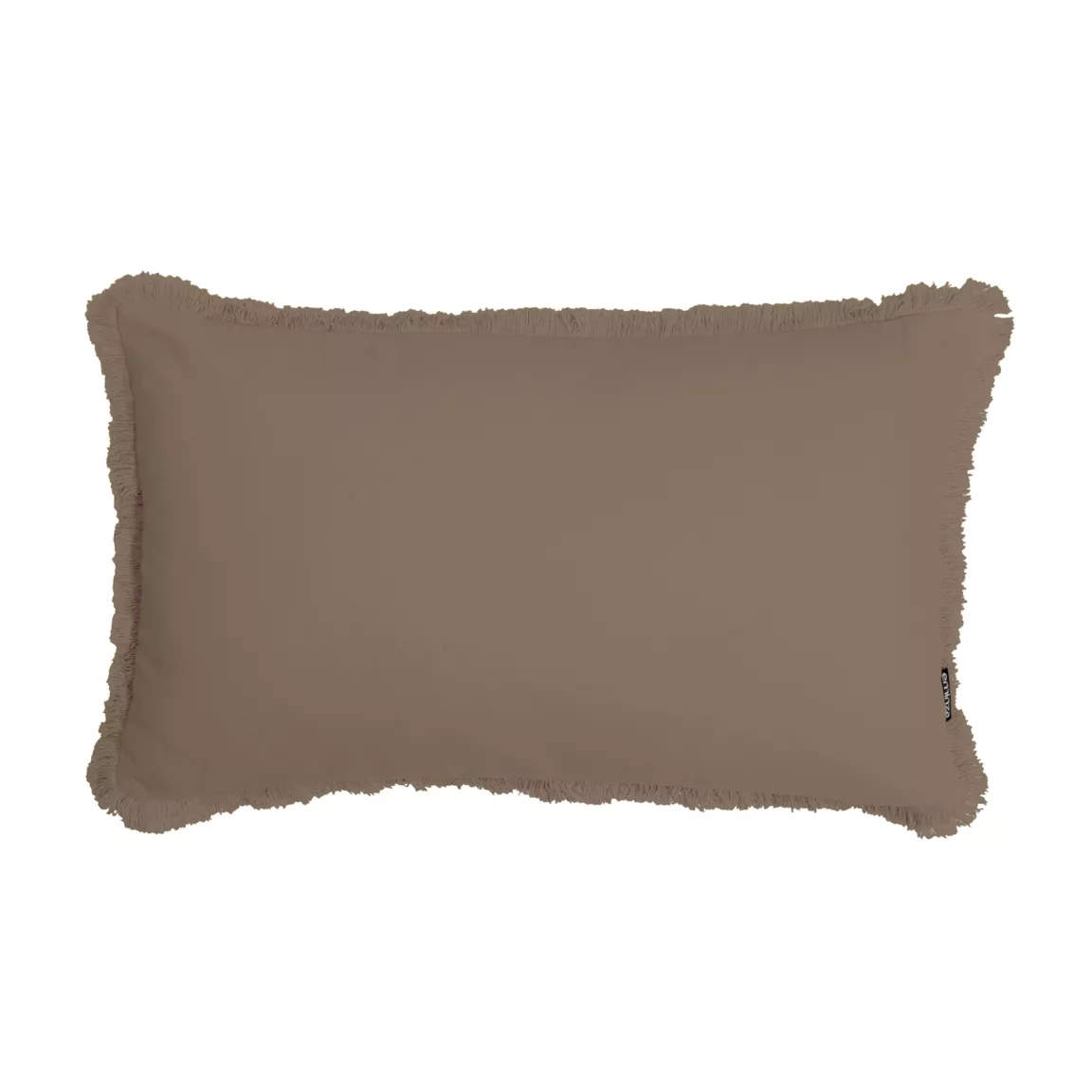 Coussin rectangulaire coton (40 x 60 cm) Pixel franges Taupe