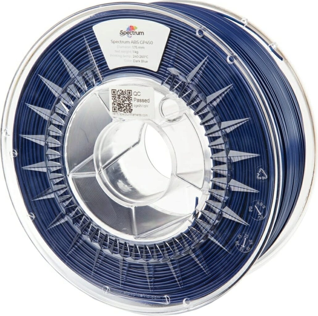 Spectrum  ABS GP450 Dark Blue, 1,75 mm / 1000 g    Industrietaugliches ABS-Filament mit guten mechanischen Eigenschaften