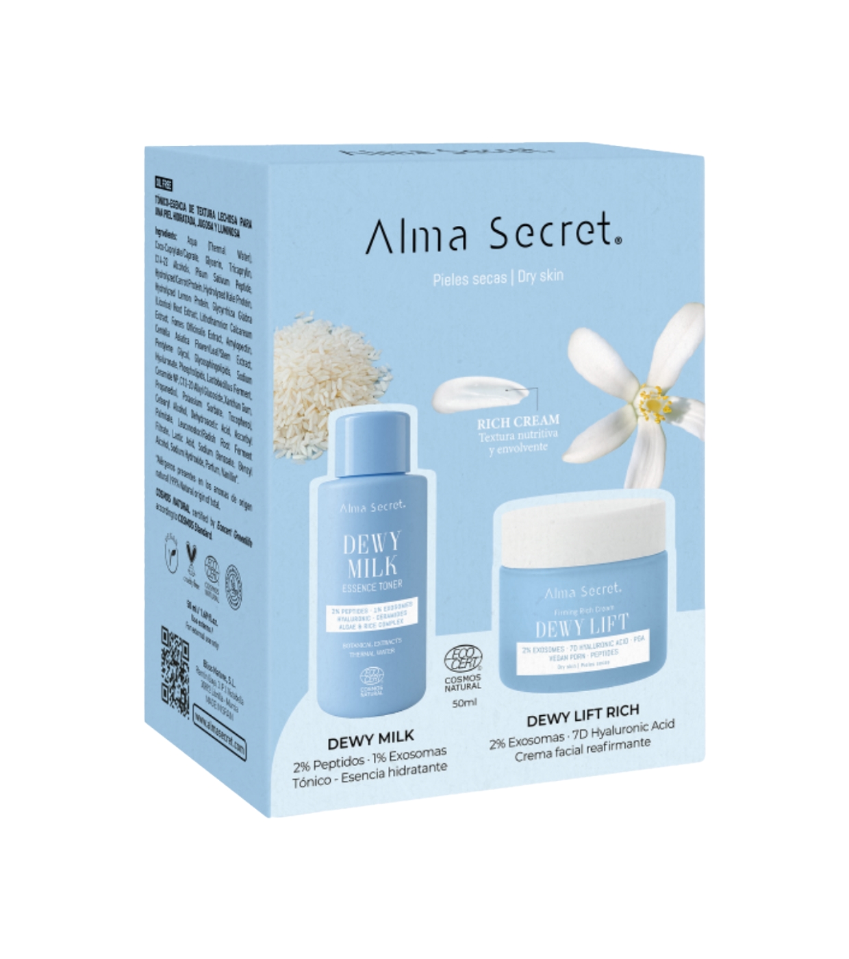 Alma Secret - Mini Kit Dewy Milk & Dewy Lift Rich Cream - Pele normal a seca
