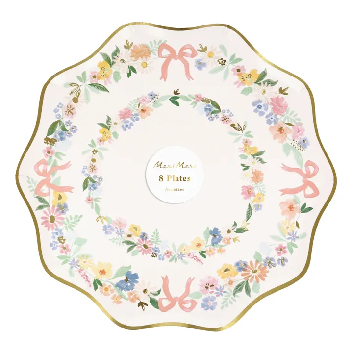 Meri Meri Assiettes Elegant Floral - Set de 8 | Pastel