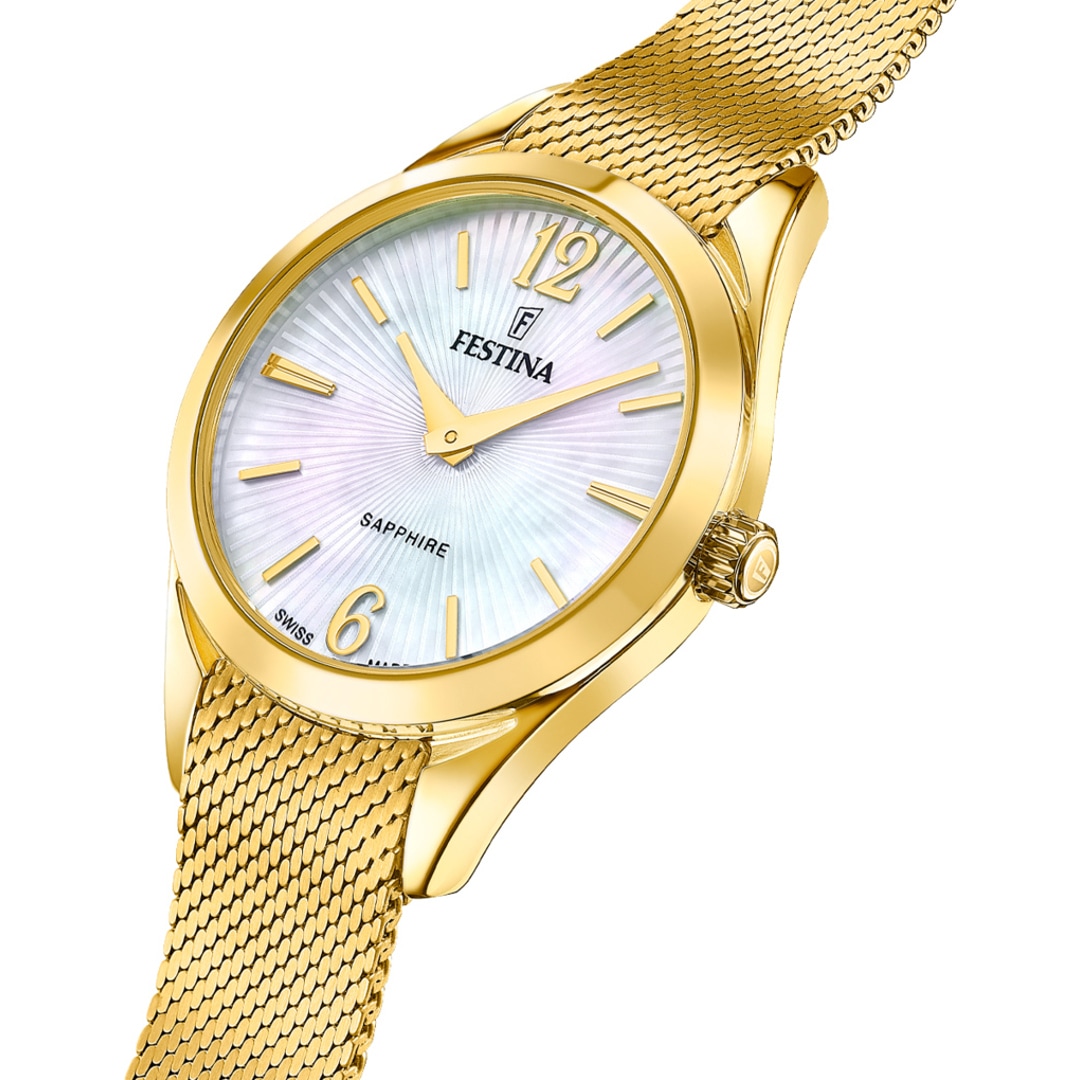 Festina Swiss Grace Goldig / Perlmutt 32mm