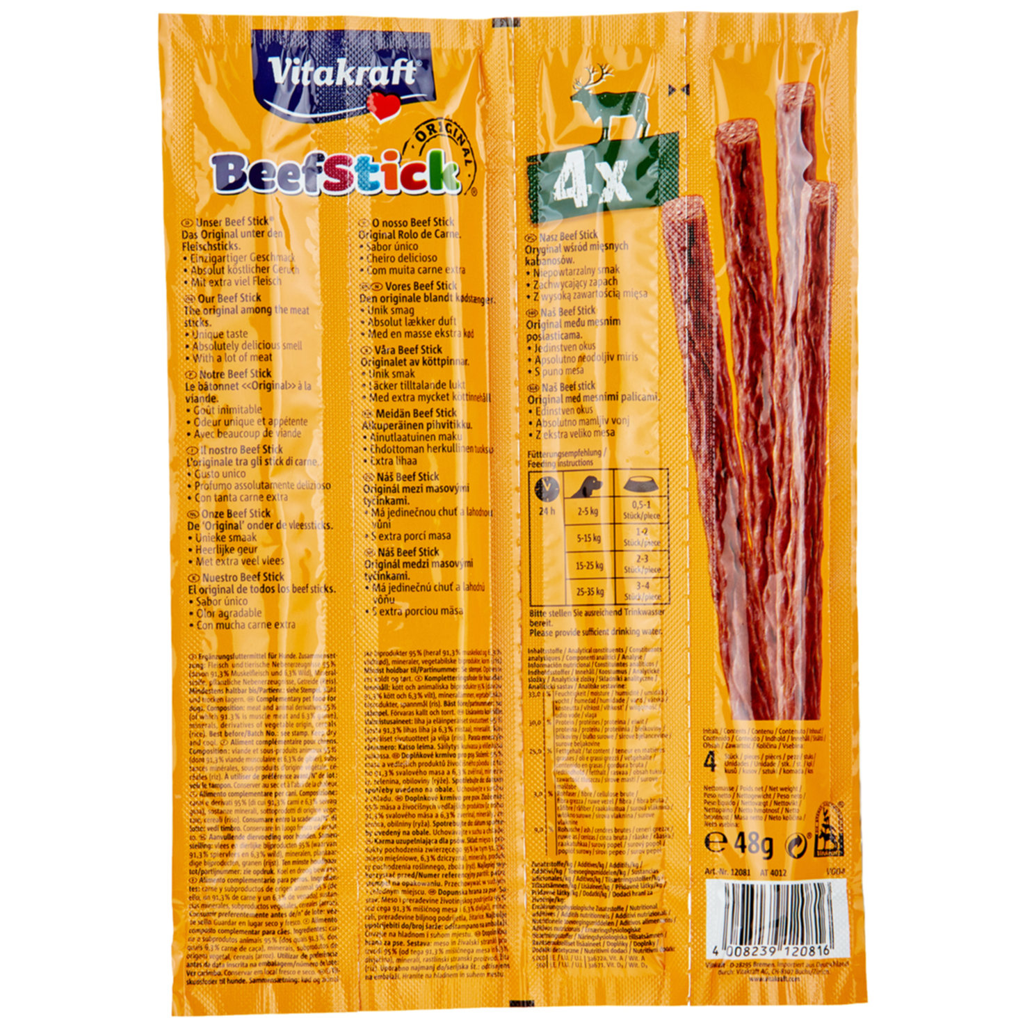 Vitakraft Beef-Stick Hundesnack Wild 4x12g