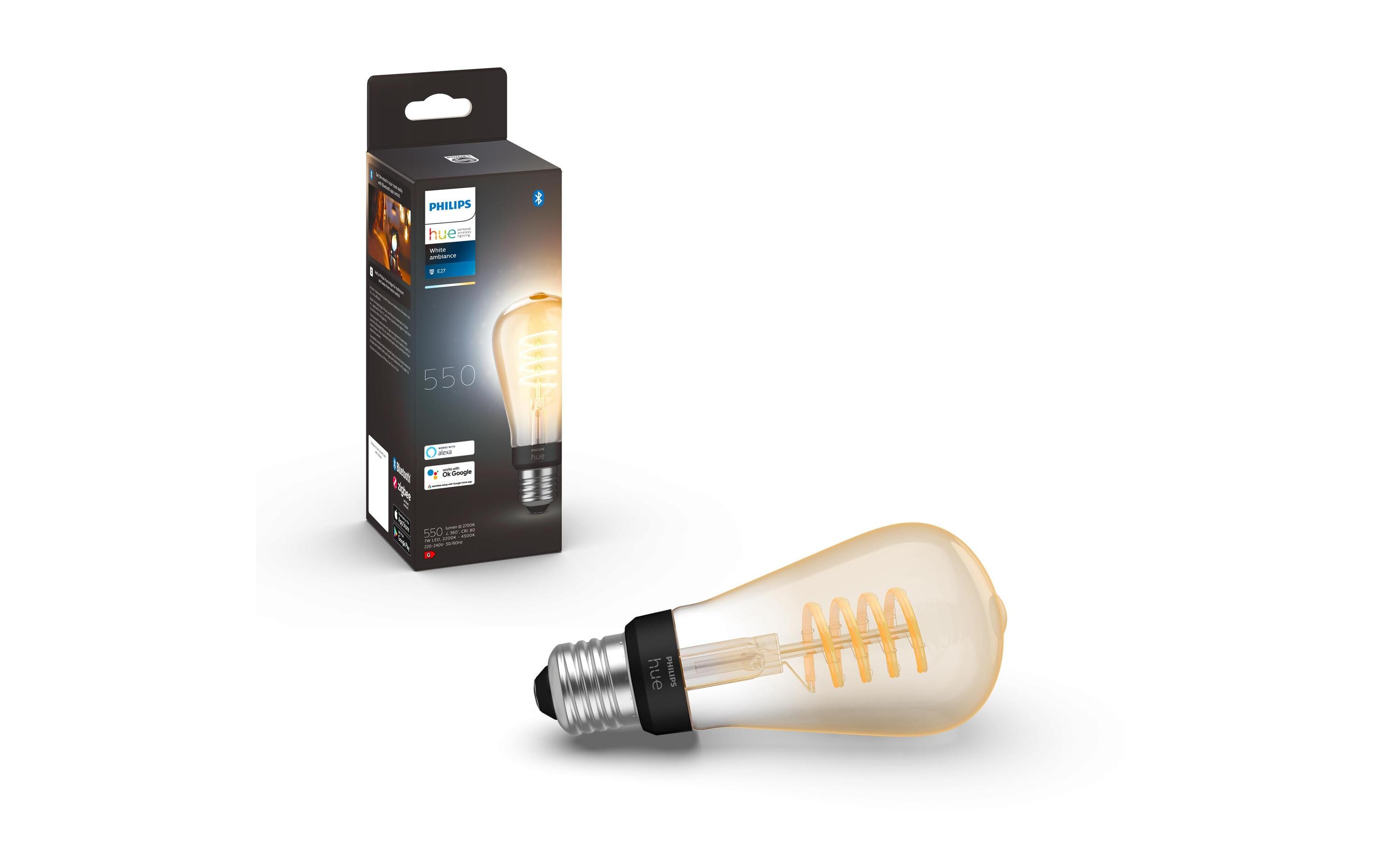 White Ambiance E27 Einzelpack Edison ST64 Filament 550 lmFilamentleuchtmittel mit E27 Sockel