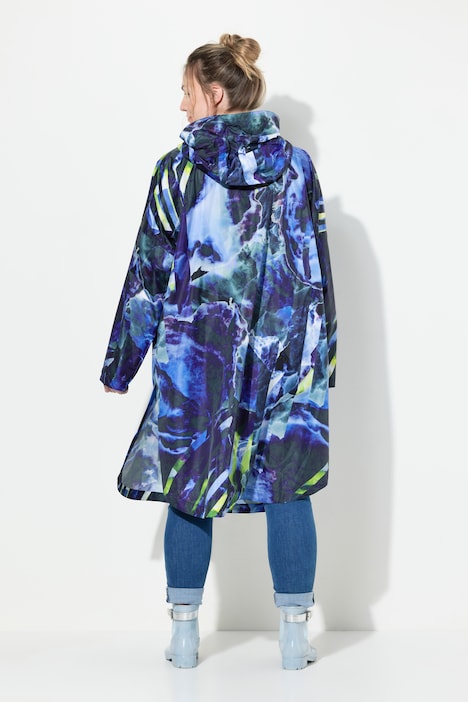 Funktions-Regencape, Unisex, Print, Kapuze