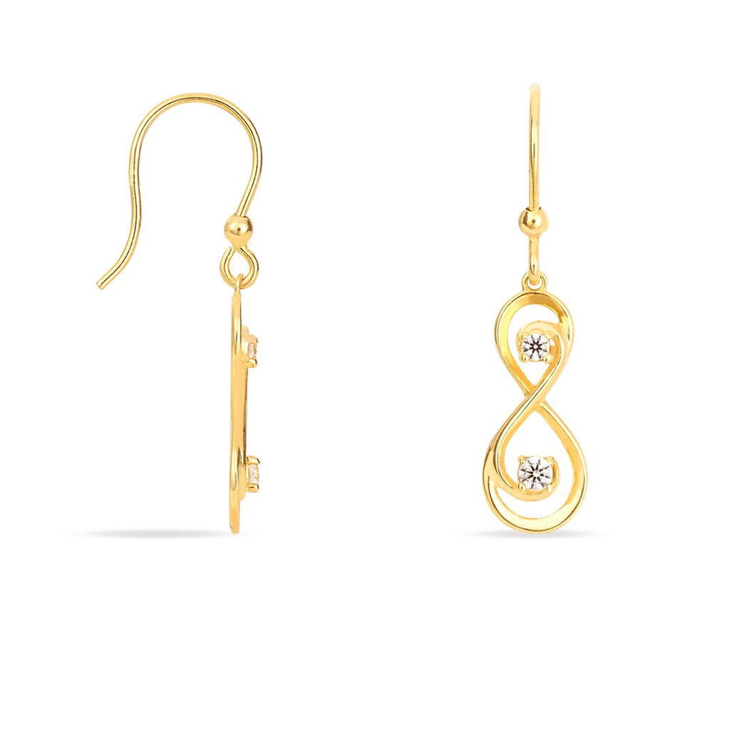 Boucles D'oreilles Pendantes Ademar Or Jaune Oxyde De Zirconium