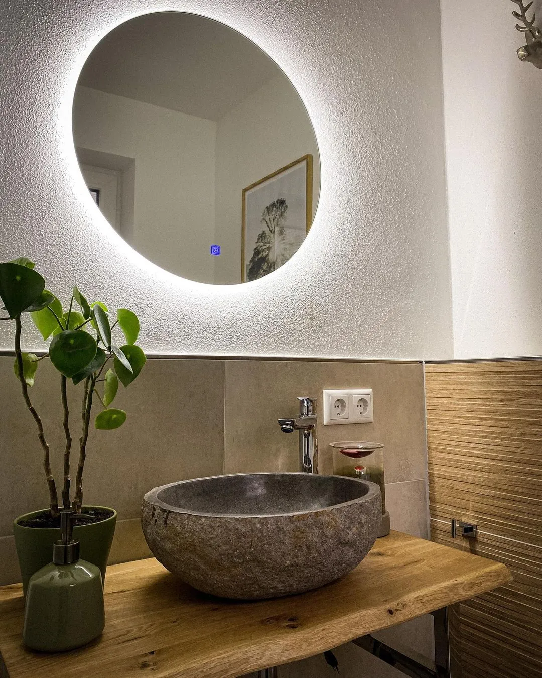 LED badkamerspiegel CALLAC 60 cm 60 cm Zilver
