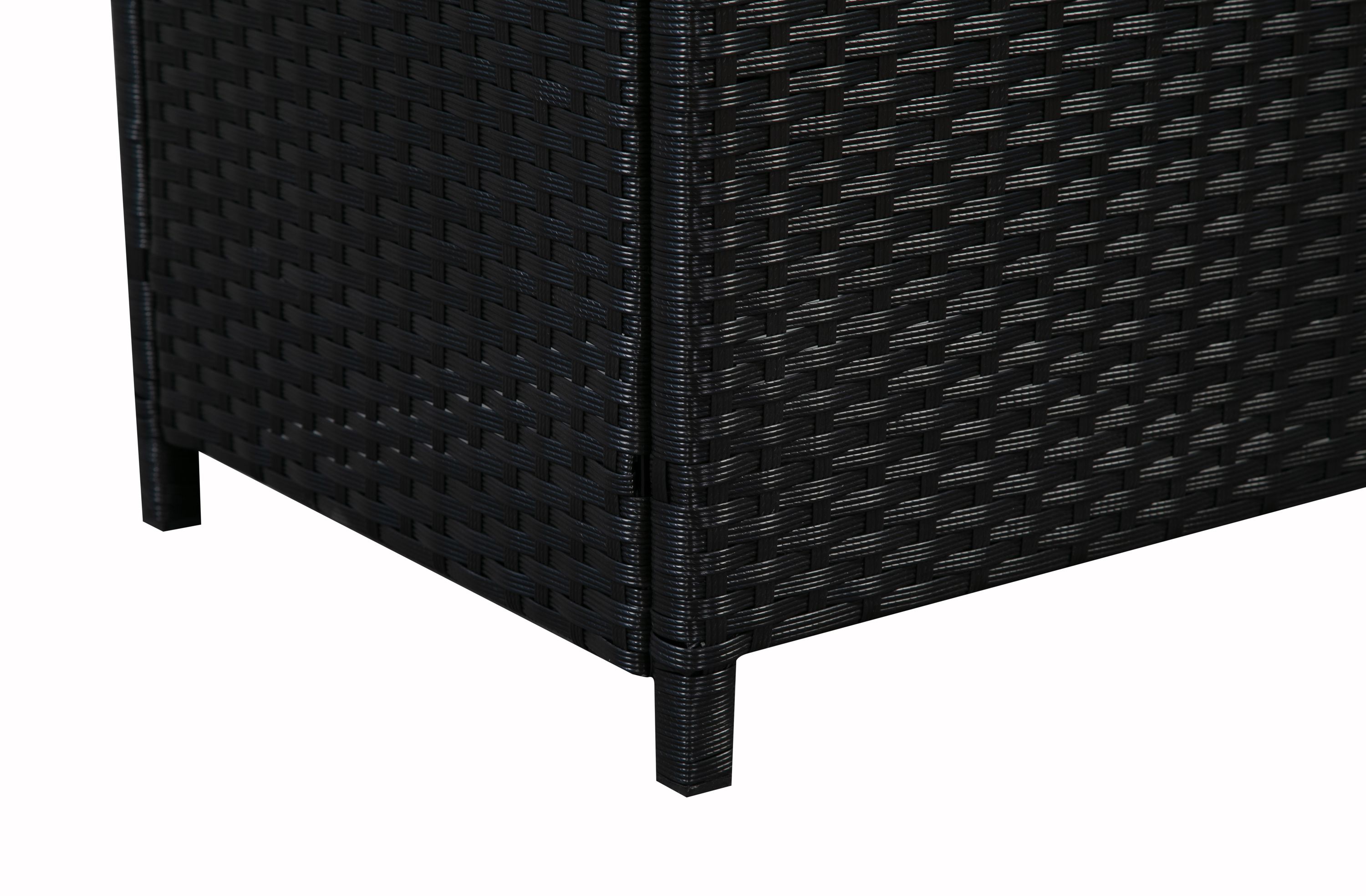 Rattanlounge CANNES schwarz/beige