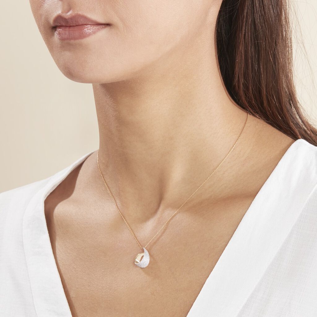 Collier Boucle D'or Or Jaune Oxyde