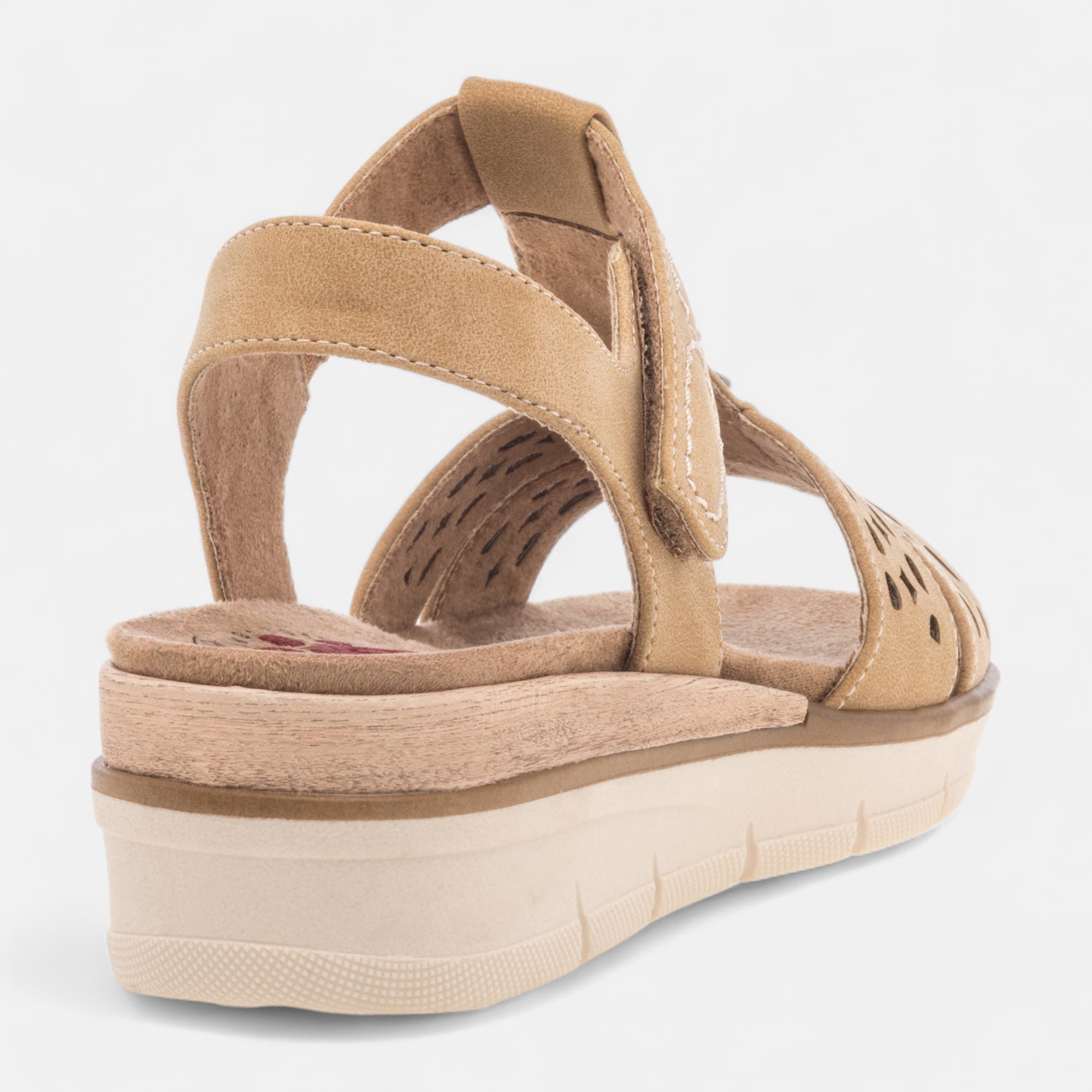 Sandales à talon compensé Femme camel
