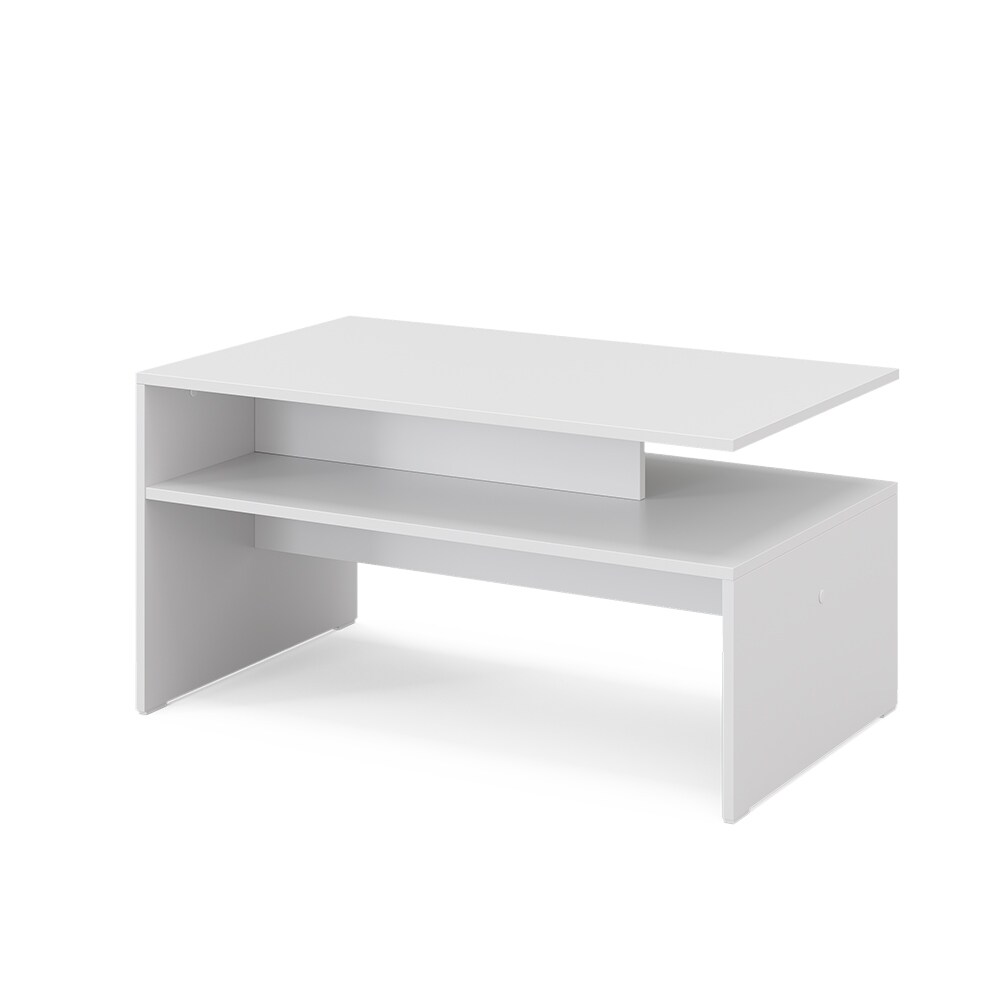 Vicco Couchtisch Albin Weiß 92 x 48 cm mit Ablage