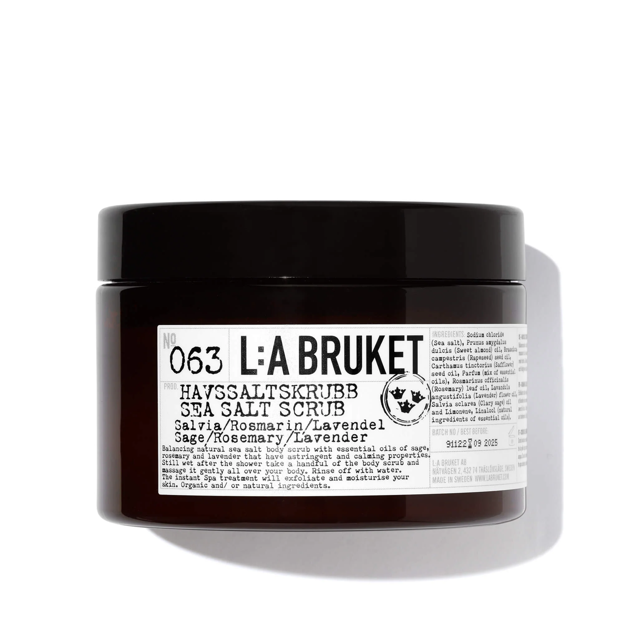 L:a Bruket Sea Salt Scrub Gommage Corps Sauge Romarin Lavande 063