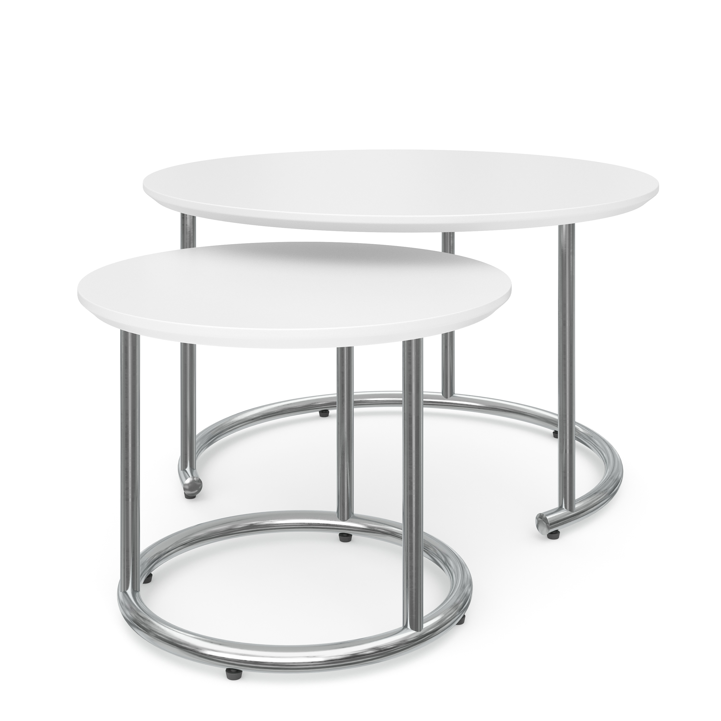 Beistelltisch SUZON rund 2-teilig weiss