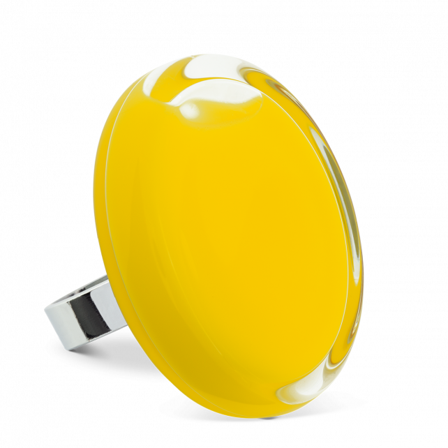 Bague en verre soufflé - Cachou Giga Milk