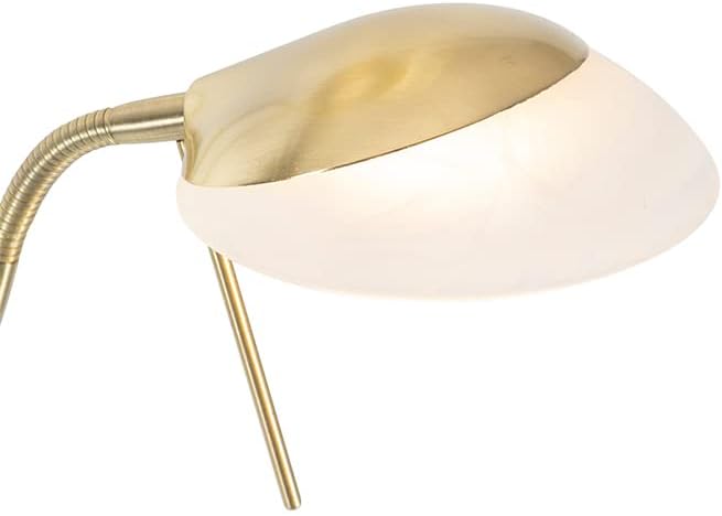 QAZQA - Modern Stehleuchte I Stehlampe I Standleuchte I Lampe I Leuchte Messing inkl. LED und Dimmer mit Leselampe - Empoli Dimmer I Dimmbar I Wohnzimmer I Schlafzimmer I Deckenfluter - Stahl Länglich