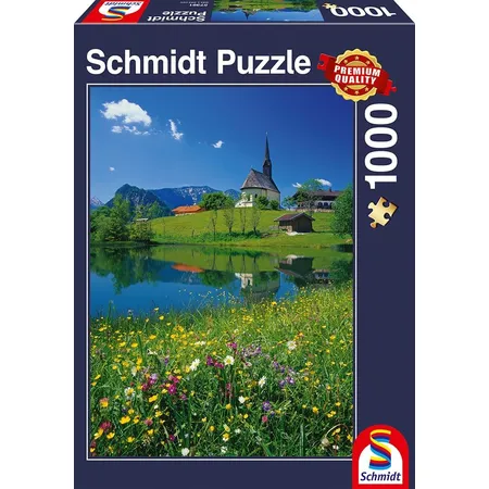 Schmidt Spiele Puzzle - Inzell, Einsiedlhof und Kirche St. Nikolaus, 1000 Teile