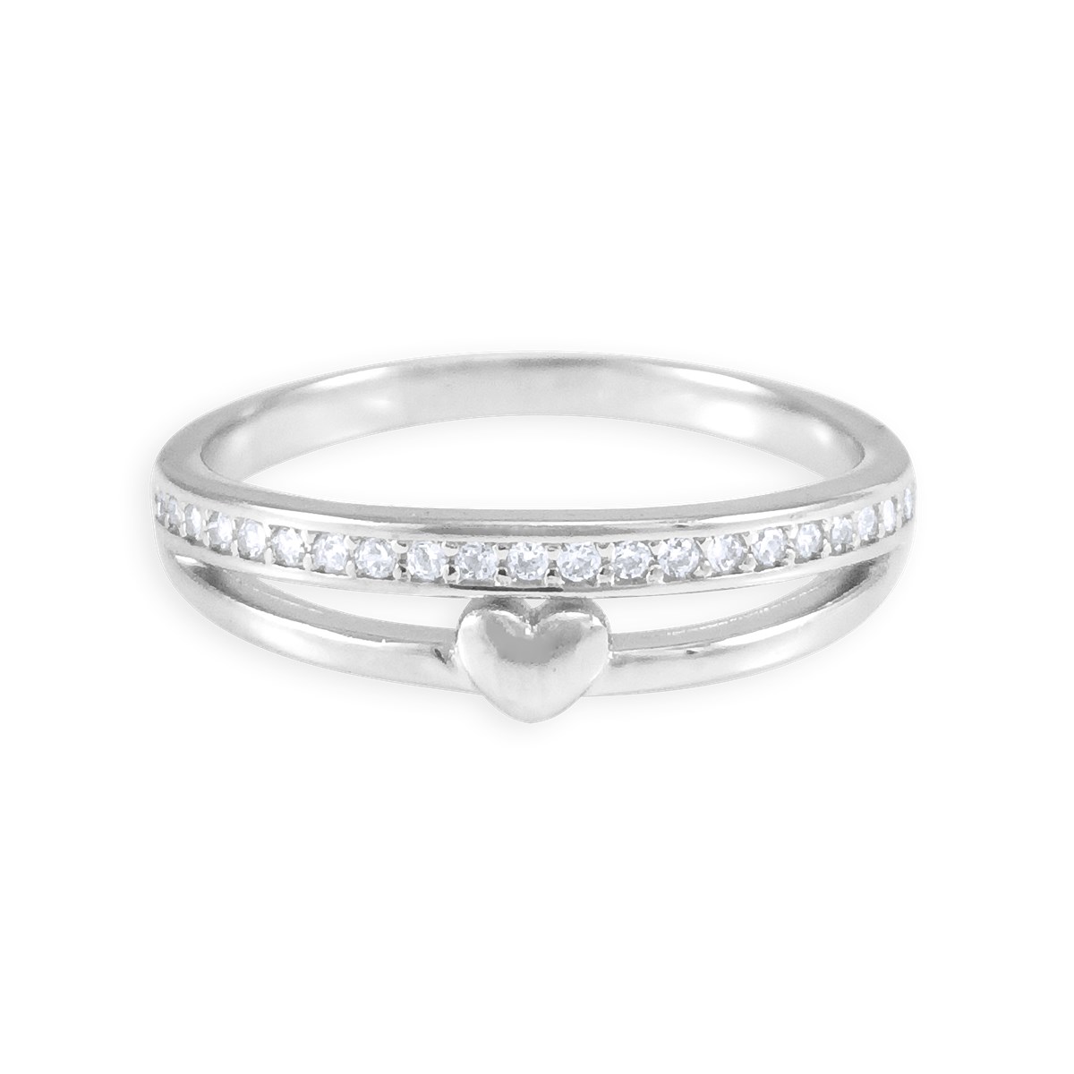 Bague en argent 925 rhodié avec oxydes de zirconium