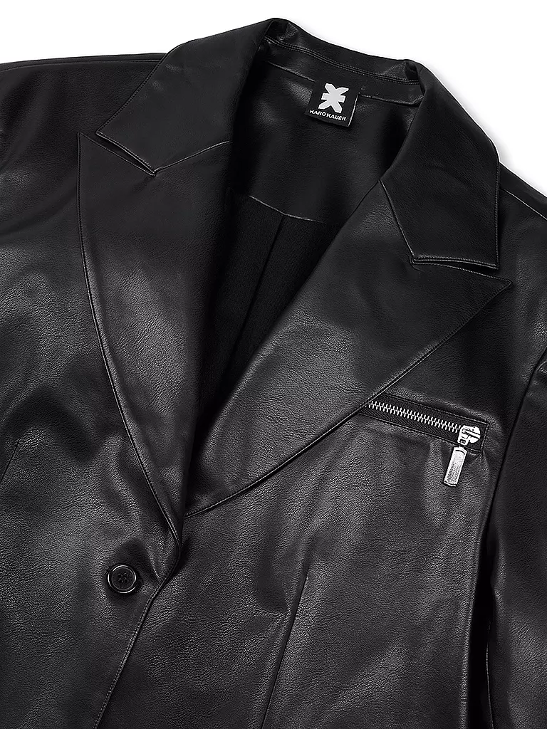 KARO KAUER Blazer in Lederoptik  schwarz