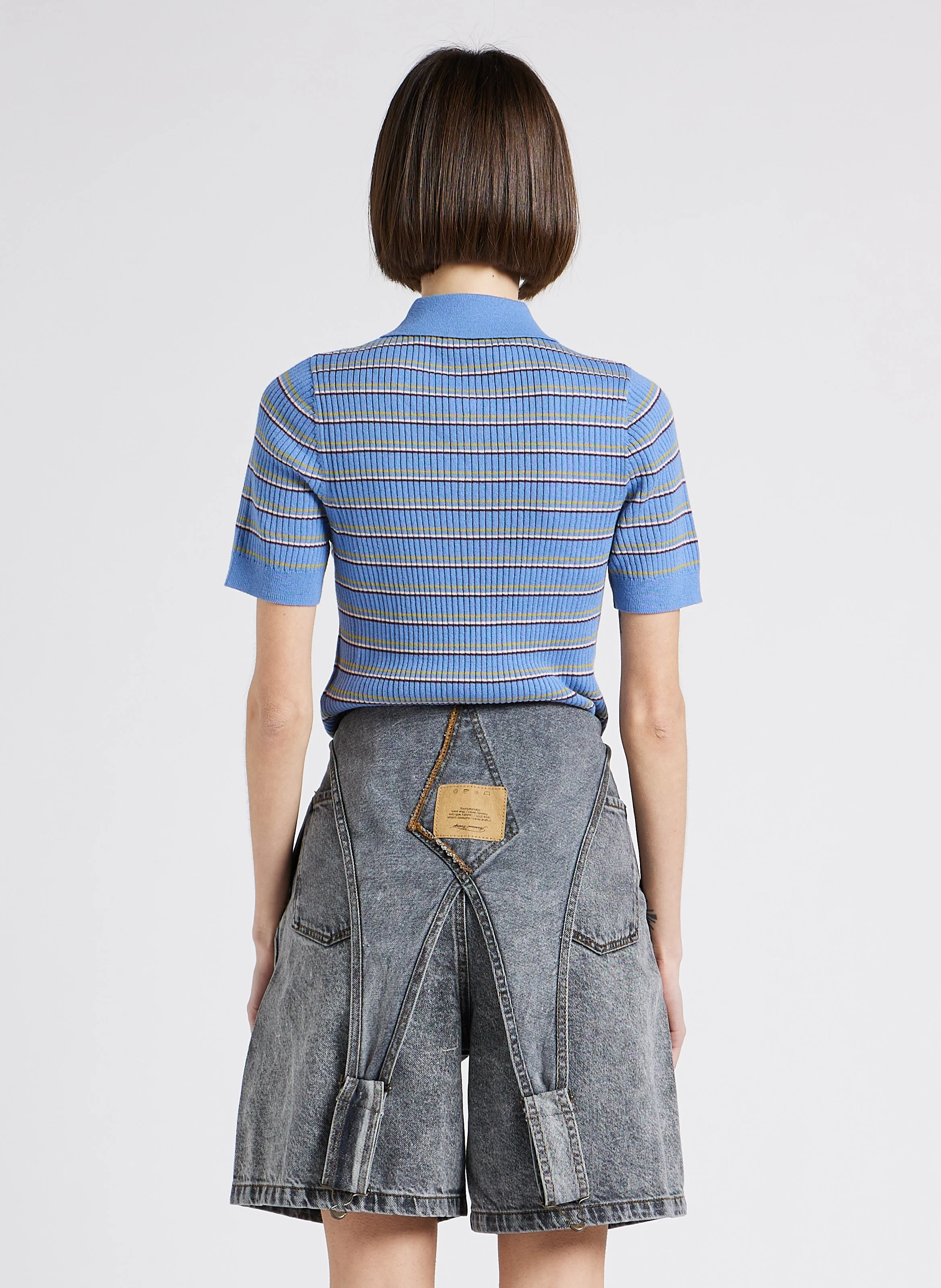 SODA SWEATER POLO - Polo moulant en coton à rayures | Bleu