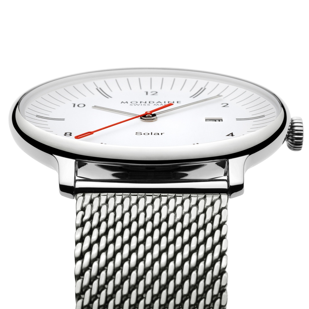 Mondaine Doppio Solar Silbrig Ø 41