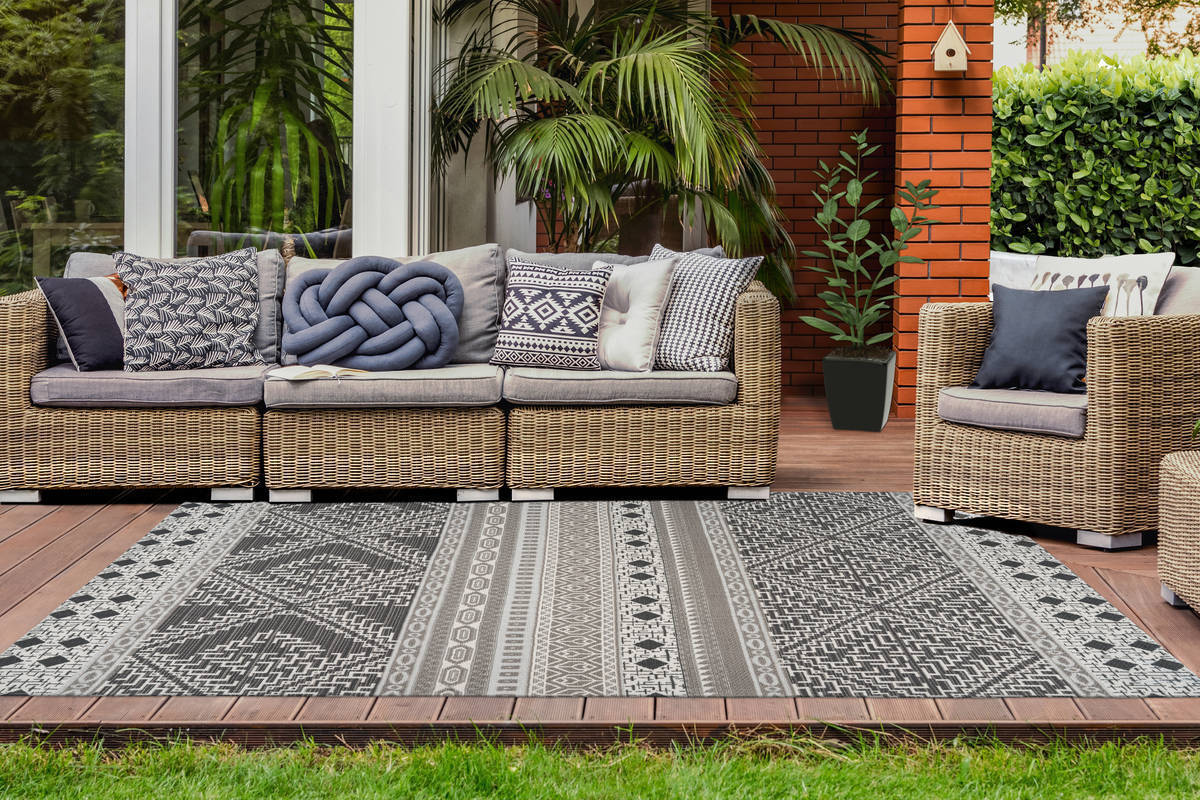 Outdoor-Kurzflorteppich YOGA 200 - taupe-creme -80x150 cm