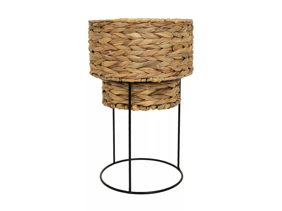 Jardinière en métal et fibre D23,5x19,5/37h cm