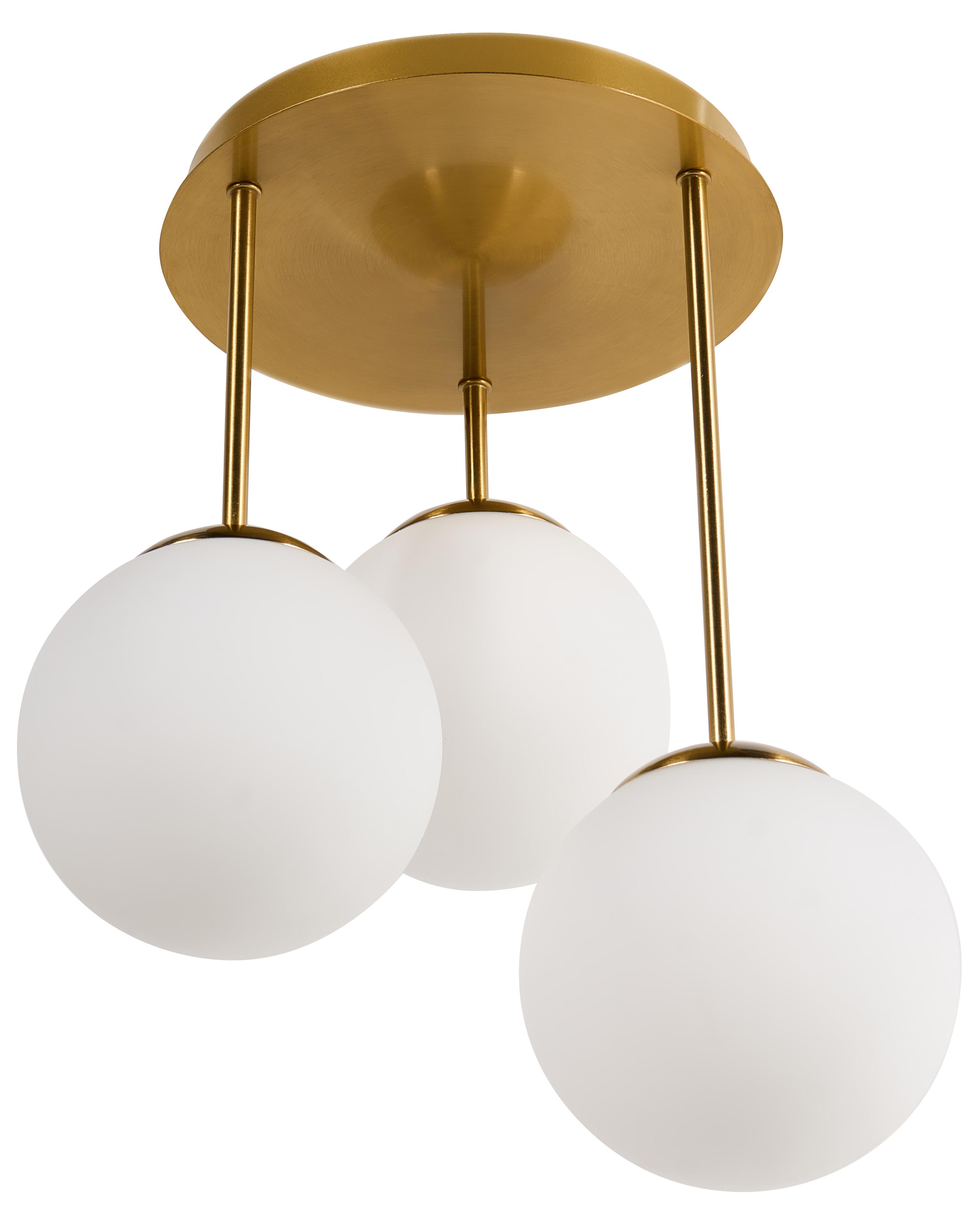 3-lichts hanglamp RIANA Glas Metaal Messing