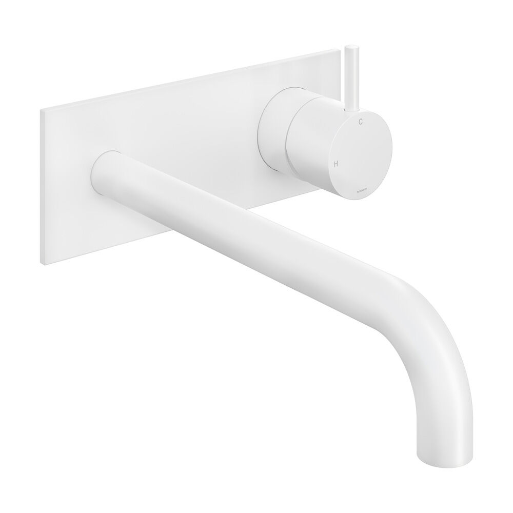 Hotbath Cobber inbouw wastafelkraan 25cm met plaat wit mat