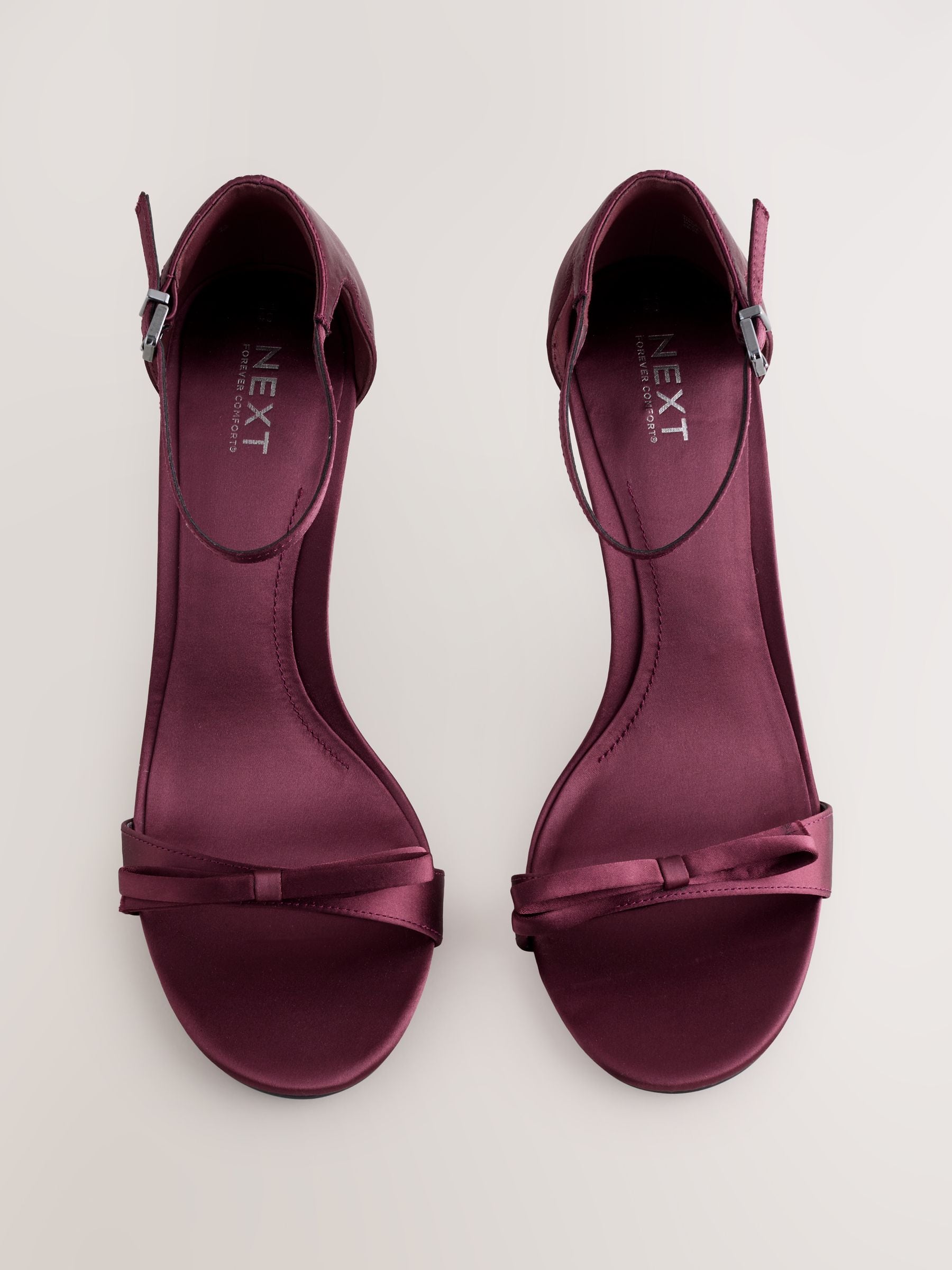 Bordeauxrood - Forever Comfort® Mini Satin Bow Heeled Sandals