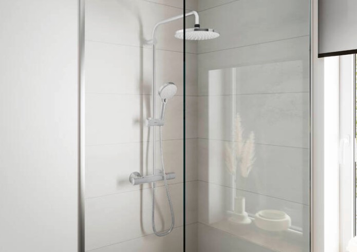 Hansgrohe Vernis Shape opbouw regendouche met ronde hoofddouche waterbesparend chroom