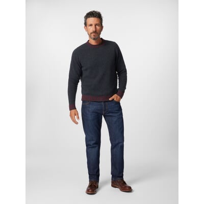 Herren-Strickpullover, Schwarz-Rot