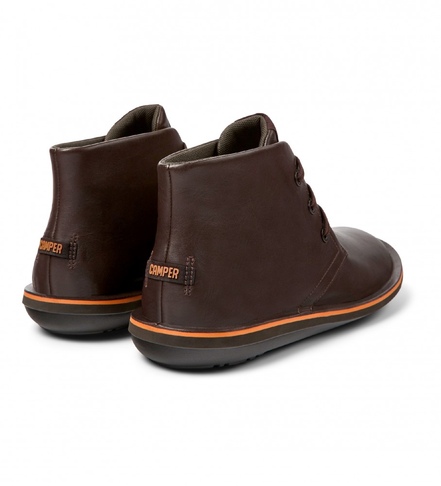 Botas de cano curto Camper Beetle em couro marrom