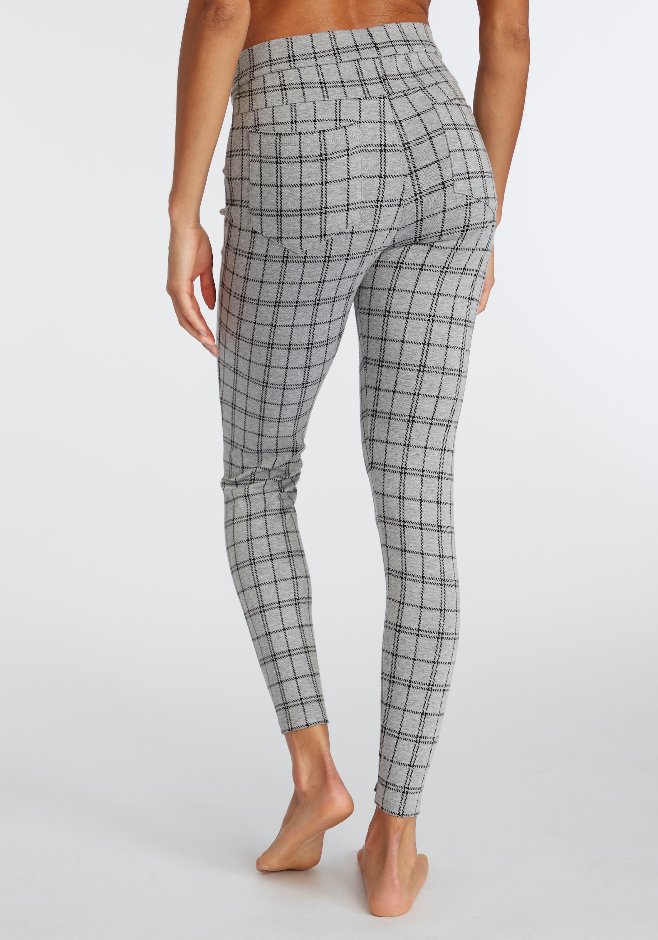 LASCANA Leggings  mit eingestricktem Karomuster